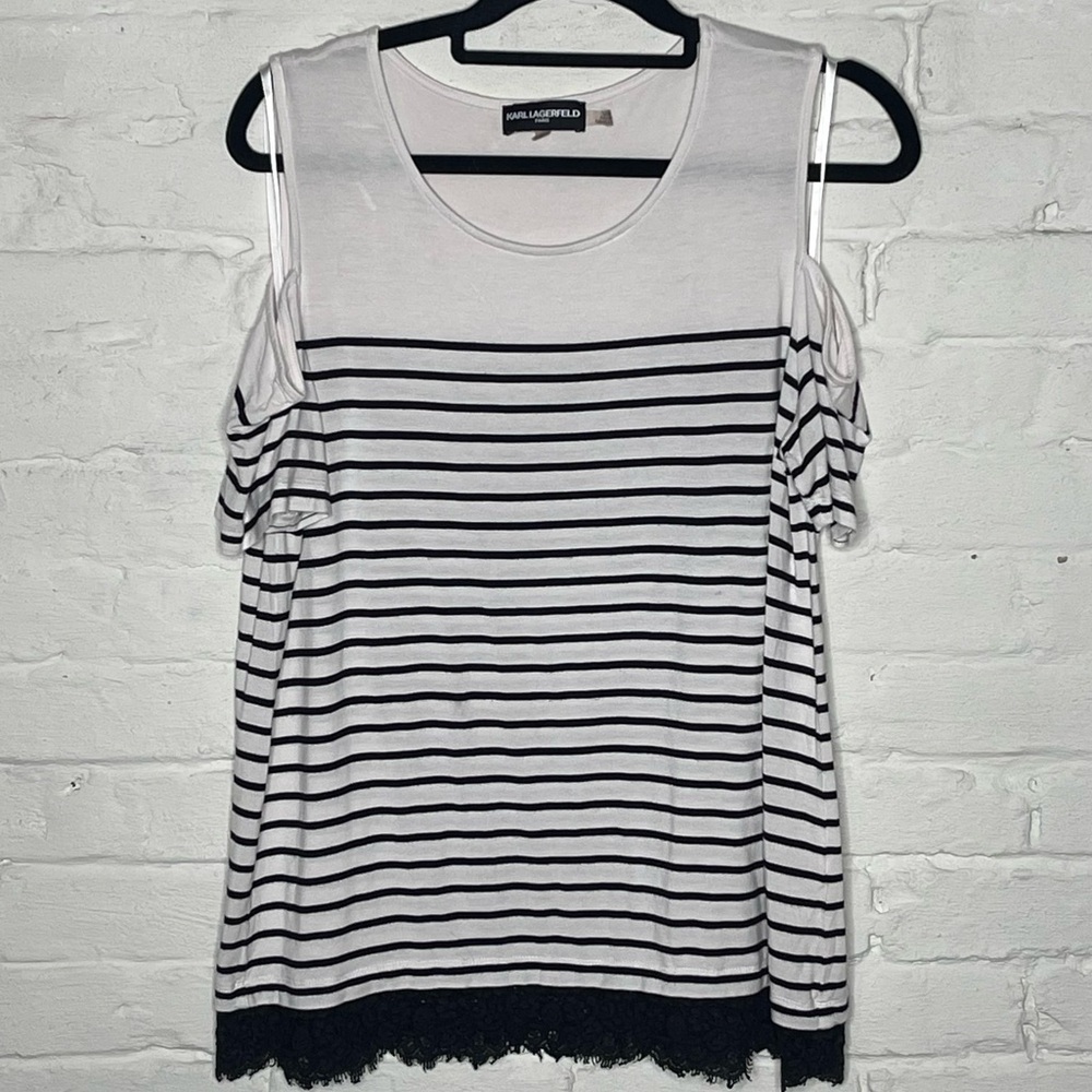 Karl Lagerfield Open-Shoulder Top L